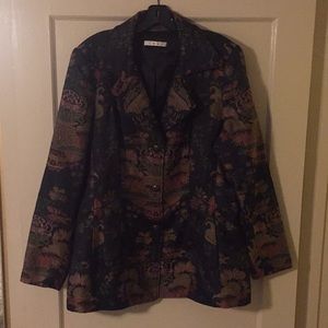 Vintage CAbi  Asian inspired brocade jacket sz XL